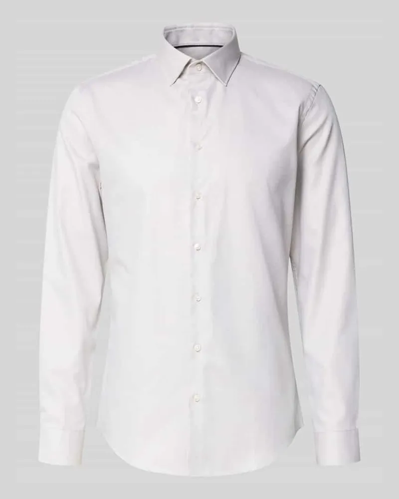 JAKE*S Slim Fit Business-Hemd mit Kentkragen Taupe