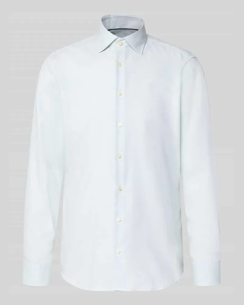 Christian Berg Regular Fit Business Hemd aus Baumwolle mit Kentkragen Hellgruen