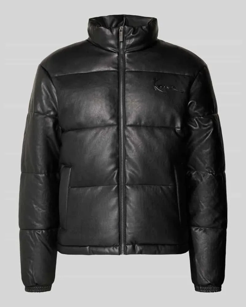 Karl Kani Regular Fit Steppjacke aus reiner Viskose Modell 'Signature Black