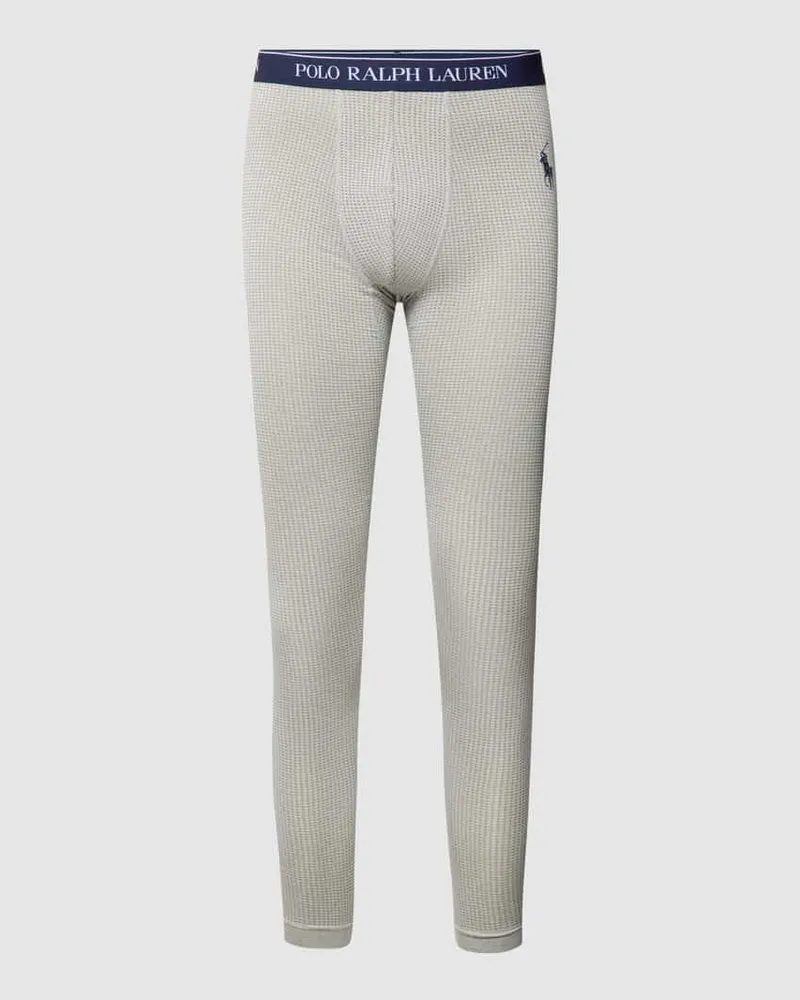 Ralph Lauren Lange Pants mit Logo-Stitching Modell 'PERFORMANCE LONG JOHNS Mittelgrau