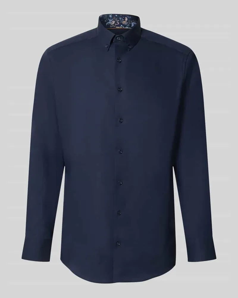Olymp Modern Fit Businesshemd aus reiner Baumwolle Blau