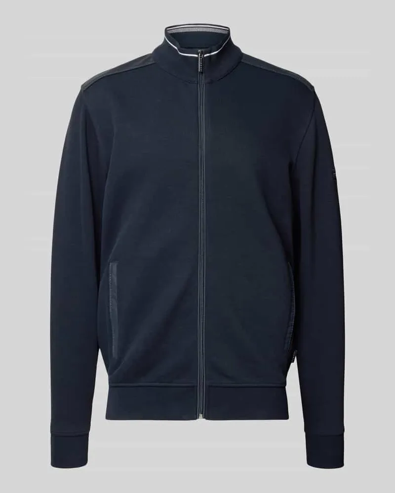 Bugatti Sweatjacke mit Stehkragen Marine