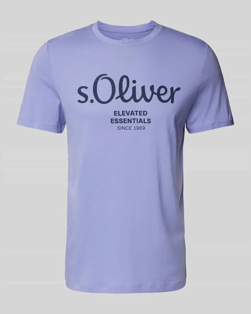 S.Oliver Regular Fit T-Shirt aus reiner Baumwolle mit Statement-Label-Print 