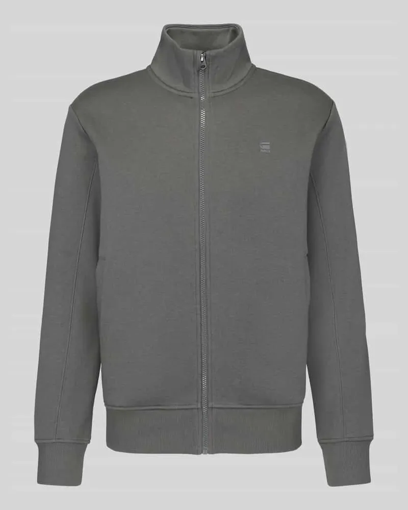 G-STAR RAW Sweatjacke mit Logo-Detail Mittelgrau