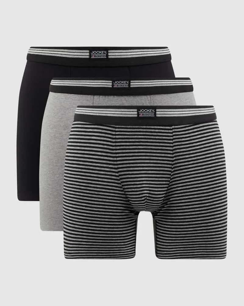 Jockey Trunks mit Label-Patch im 3er-Pack Rot