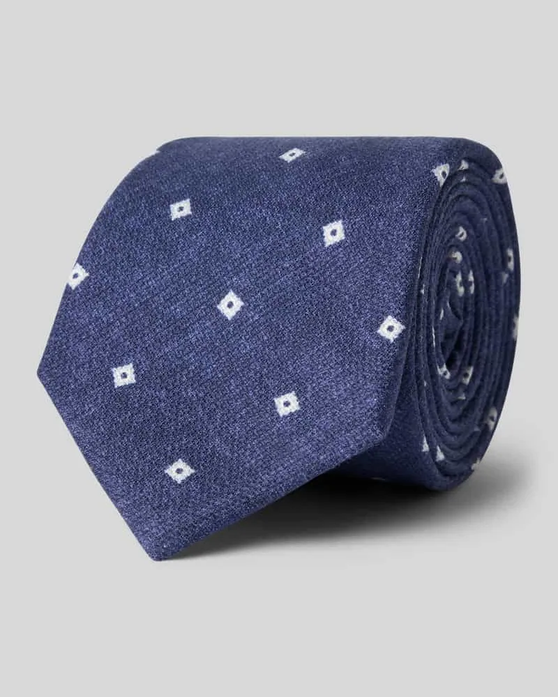 Gierre Milano Seidenkrawatte aus reiner Seide mit Logo-Patch (7,5 cm Marine