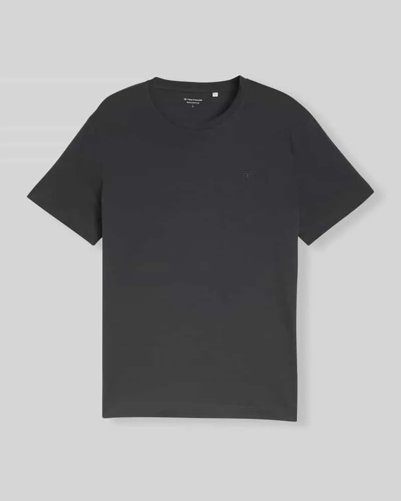 Tom Tailor Regular Fit T-Shirt aus reiner Baumwolle Dunkelgrau