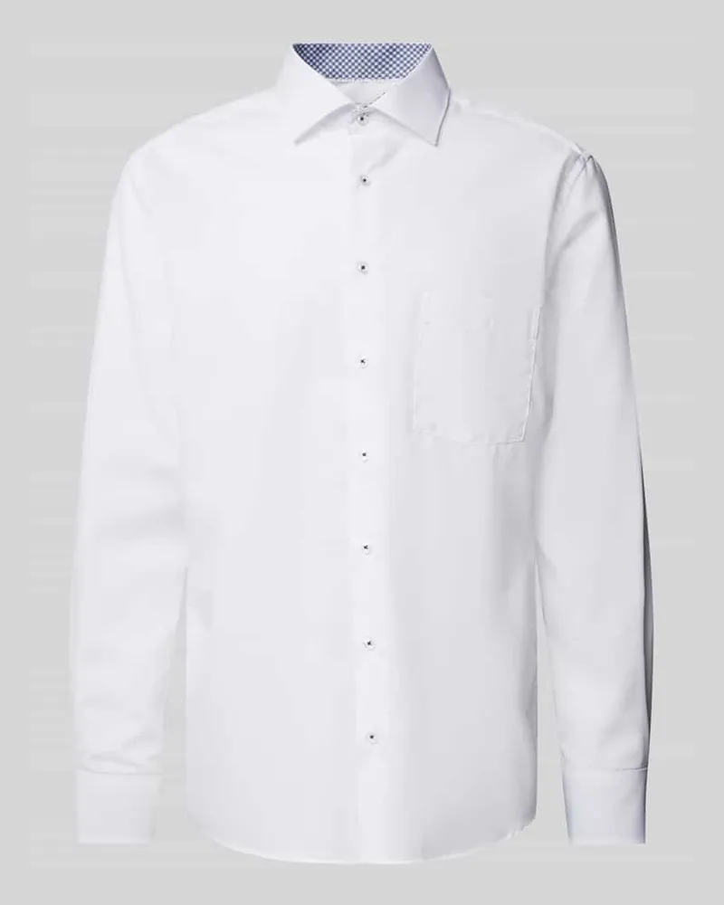 Eterna Regular Fit Businesshemd aus Popeline Weiss