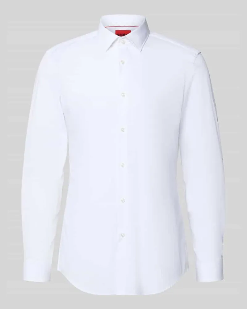 HUGO BOSS Slim Fit Businesshemd aus reiner Baumwolle Modell 'KOEY Weiss
