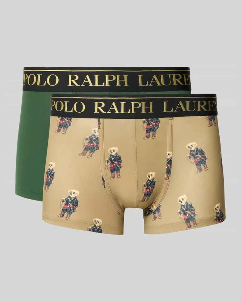 Ralph Lauren Trunks mit elastischem Logo-Bund im 2er-Pack Dunkelgruen