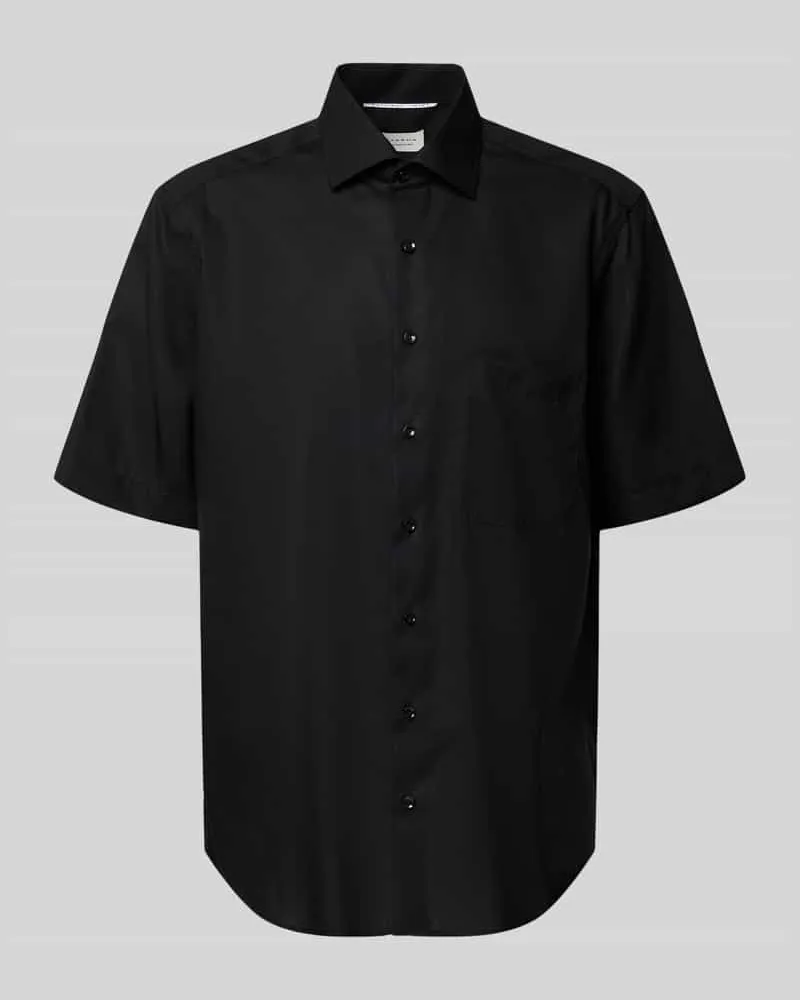 Eterna Relaxed Fit Freizeithemd im kurzärmeligen Design Black