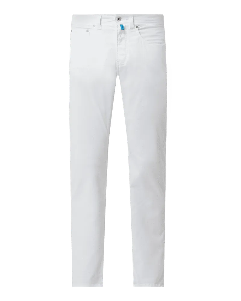 Pierre Cardin Tapered Fit Hose mit Stretch-Anteil Modell 'Lyon' - 'Futureflex Weiss