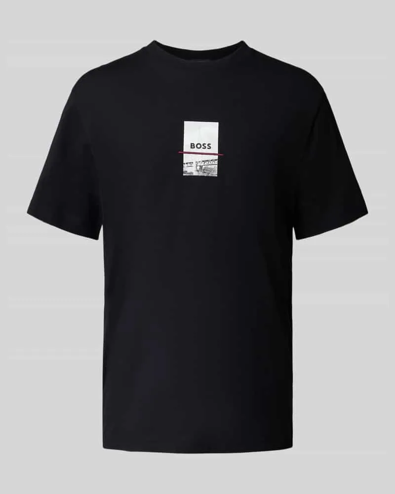 HUGO BOSS Regular Fit T-Shirt aus Baumwoll-Mix Black