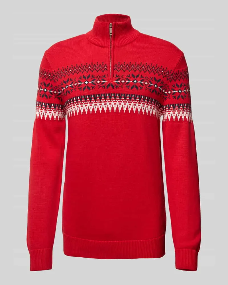 McNeal Strickpullover mit Stehkragen Rot