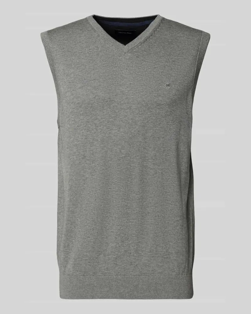 Christian Berg Pullunder mit Label-Stitching Mittelgrau