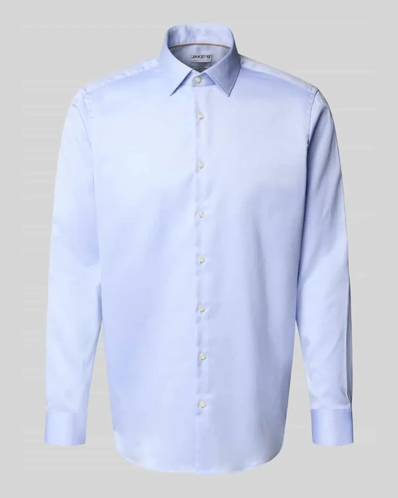 JAKE*S Regular Fit Business-Hemd mit Kentkragen Bleu
