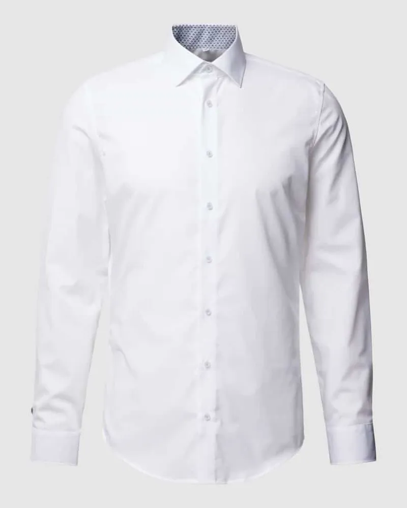 Seidensticker Slim Fit Businesshemd aus Popeline Weiss