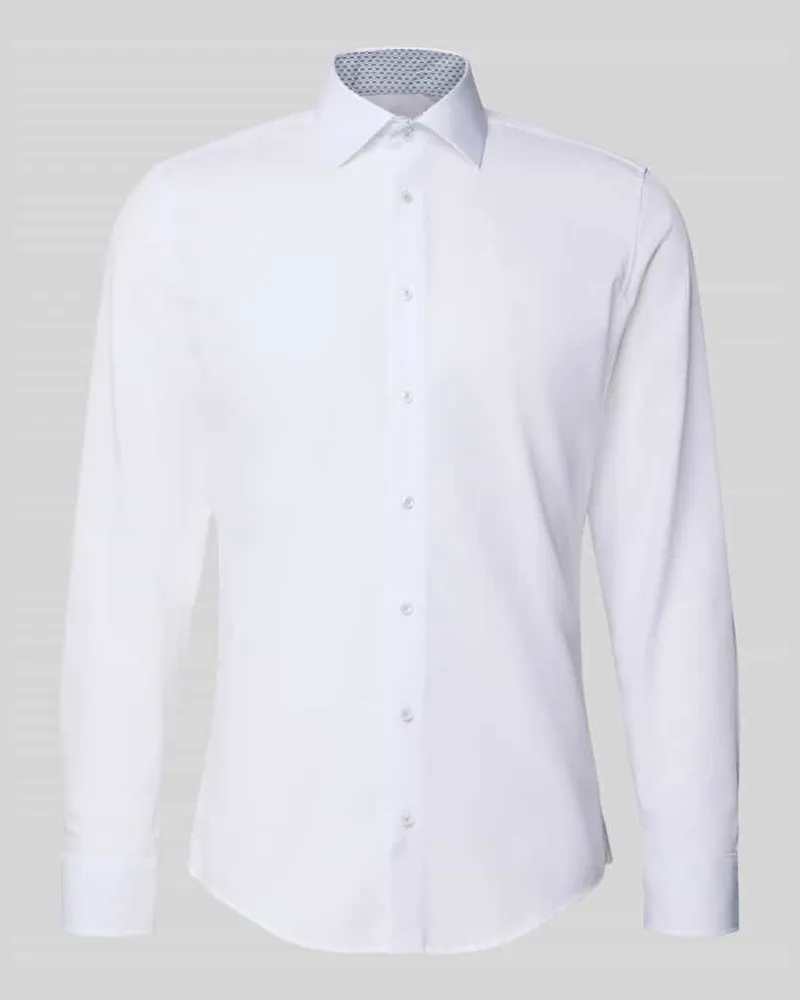 Seidensticker Slim Fit Businesshemd aus Popeline Weiss
