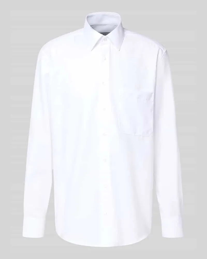 Eterna Comfort Fit Businesshemd mit Knopfleiste Weiss
