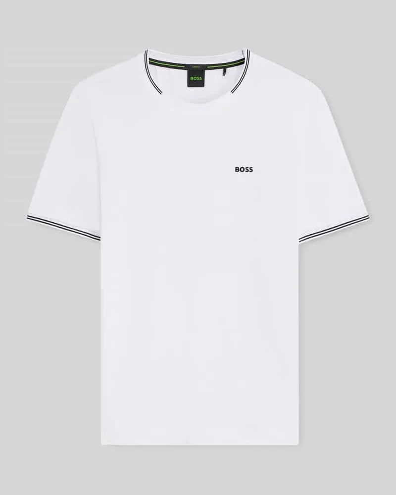 HUGO BOSS Regular Fit T-Shirt aus Baumwoll-Mix Modell 'TAUL Weiss