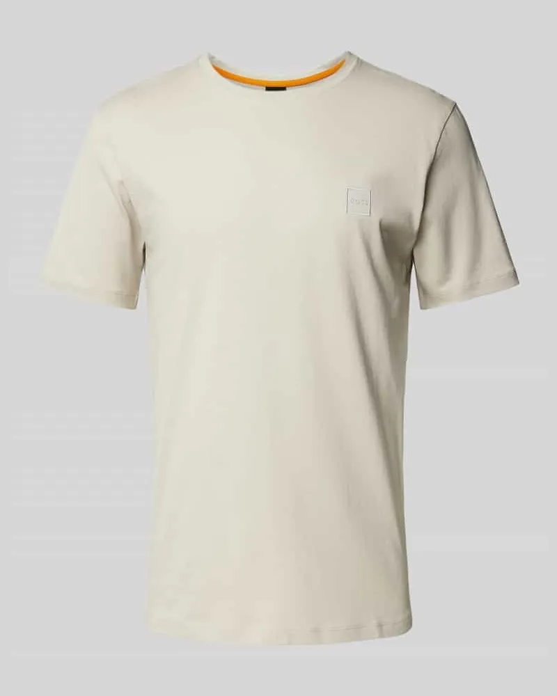 HUGO BOSS T-Shirt mit Label-Patch Modell 'Tales Beige