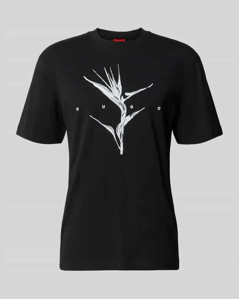 HUGO BOSS Relaxed Fit T-Shirt aus reiner Baumwolle Modell 'DARISE Black