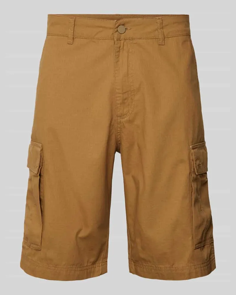 Mazine Regular Fit Cargoshorts mit Label-Stitching Modell 'Melfort Cognac