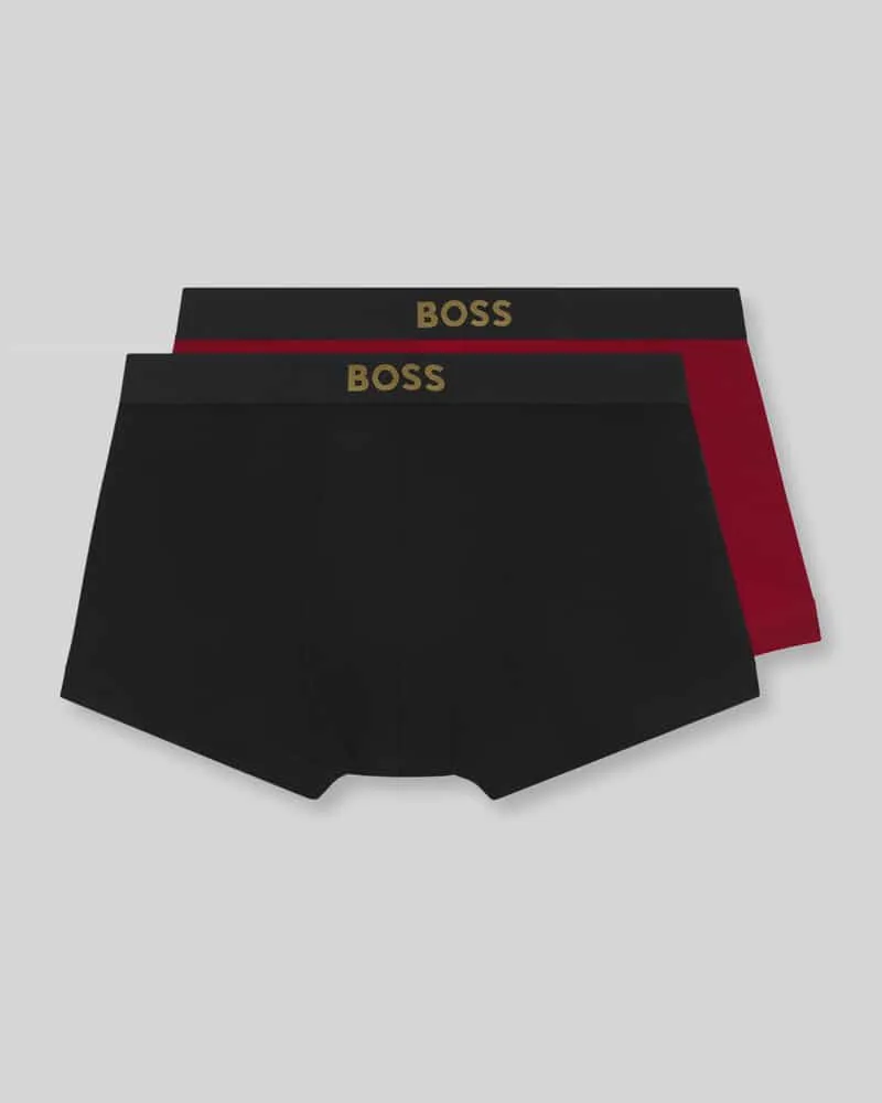 HUGO BOSS Pants mit kontrastierendem Logo-Bund im 2er-Pack Rot