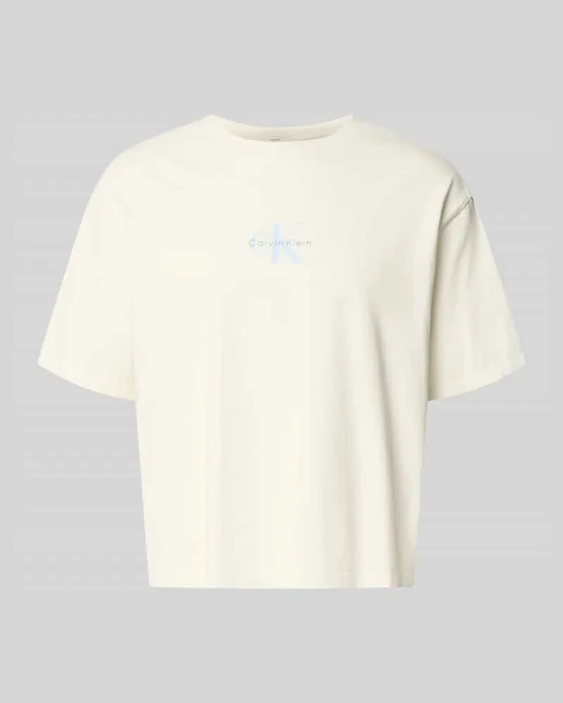 Calvin Klein Relaxed Fit T-Shirt aus reiner Baumwolle Offwhite