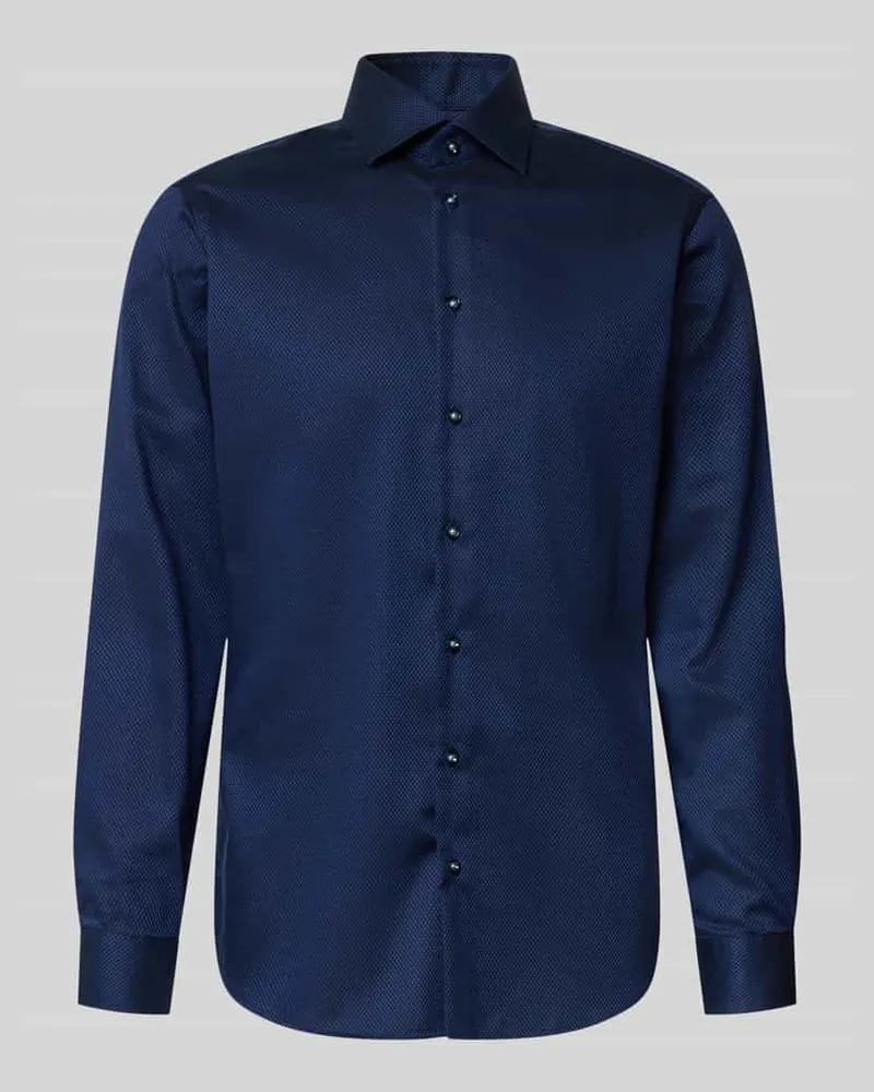 Christian Berg Regular Fit Businesshemd aus Baumwolle mit Kentkragen Marine