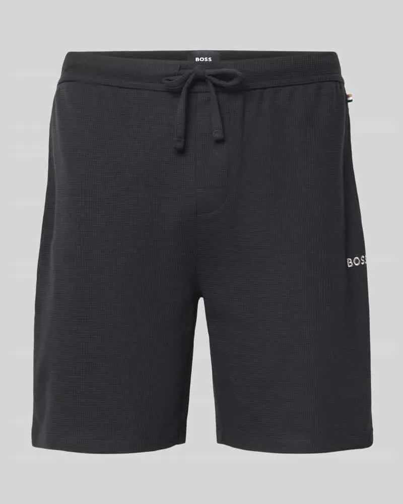 HUGO BOSS Regular Fit Shorts mit Strukturmuster 