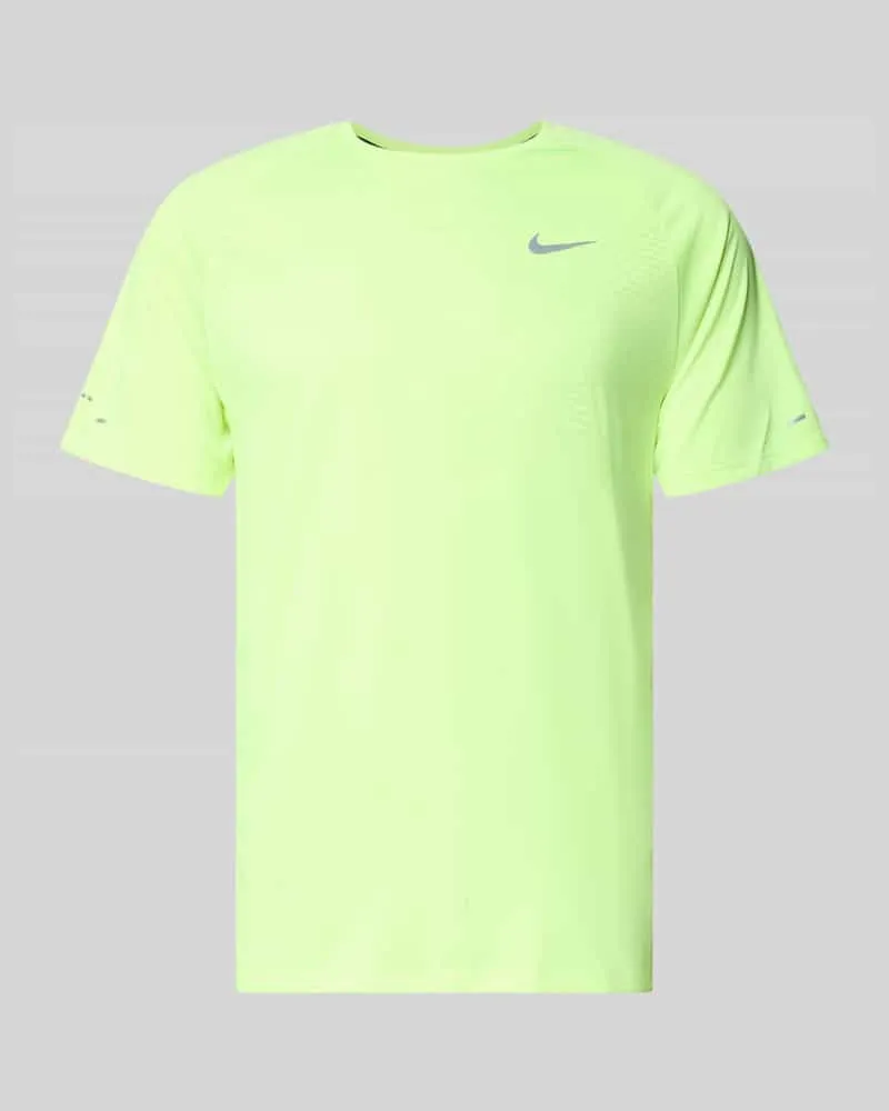 Nike Funktionsshirt mit Logo und Rundhalsausschnitt Modell 'Stride Neon