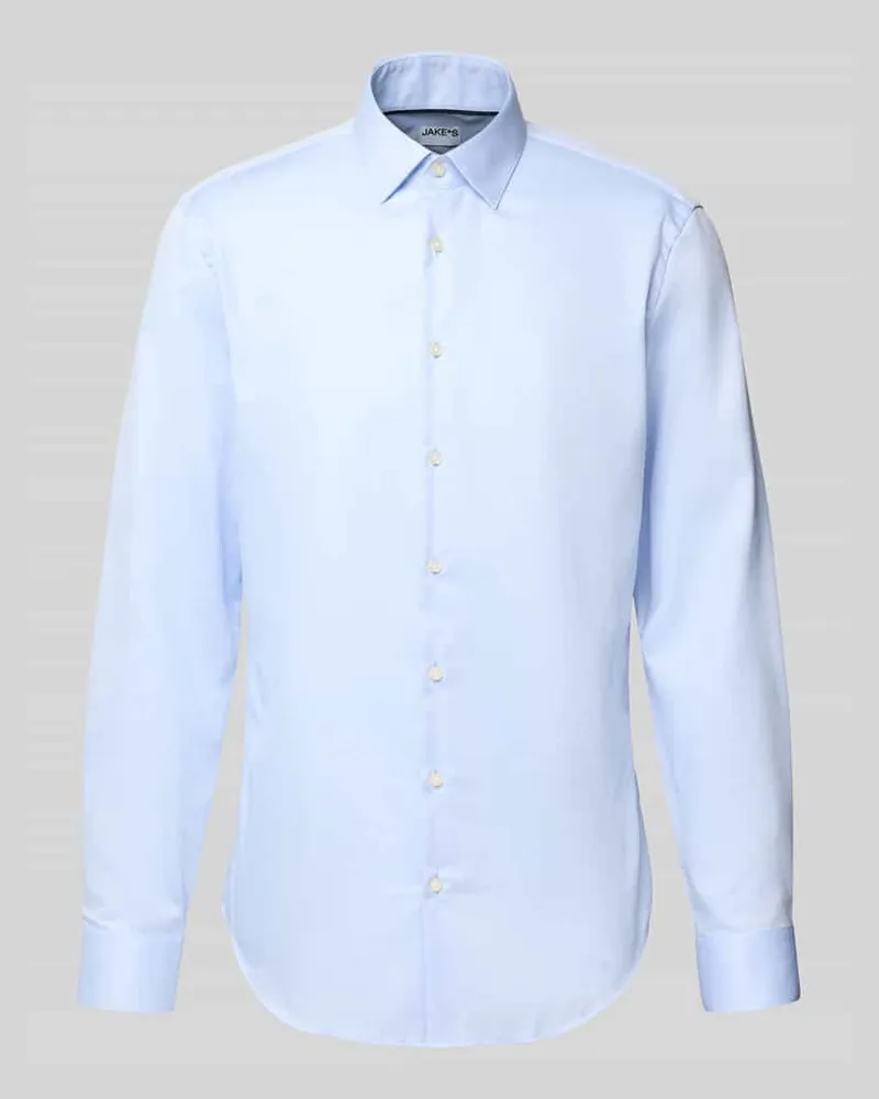 JAKE*S Slim Fit Business-Hemd mit Knopfleiste 