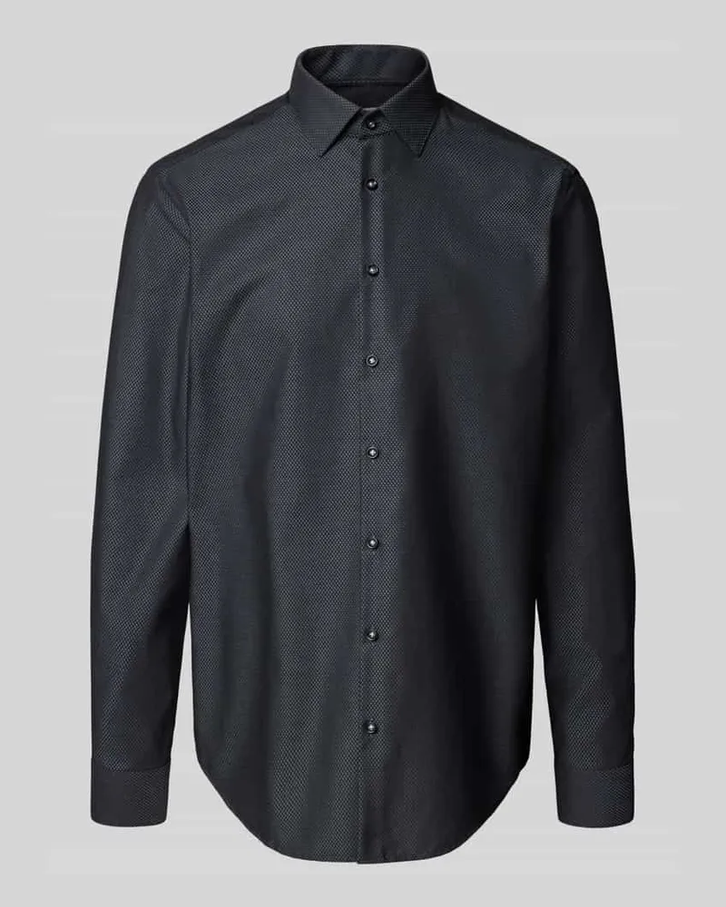 JAKE*S Regular Fit Business-Hemd mit Kentkragen Anthrazit