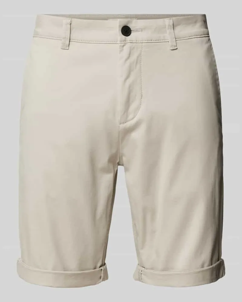 Tom Tailor Slim Fit Chino-Shorts in unifarbenem Design Hellgrau