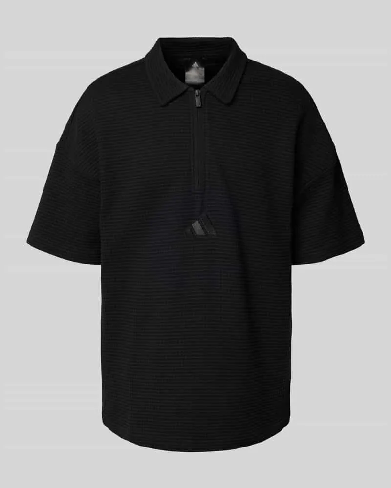 adidas Relaxed Fit Poloshirt mit Label-Stitching Black