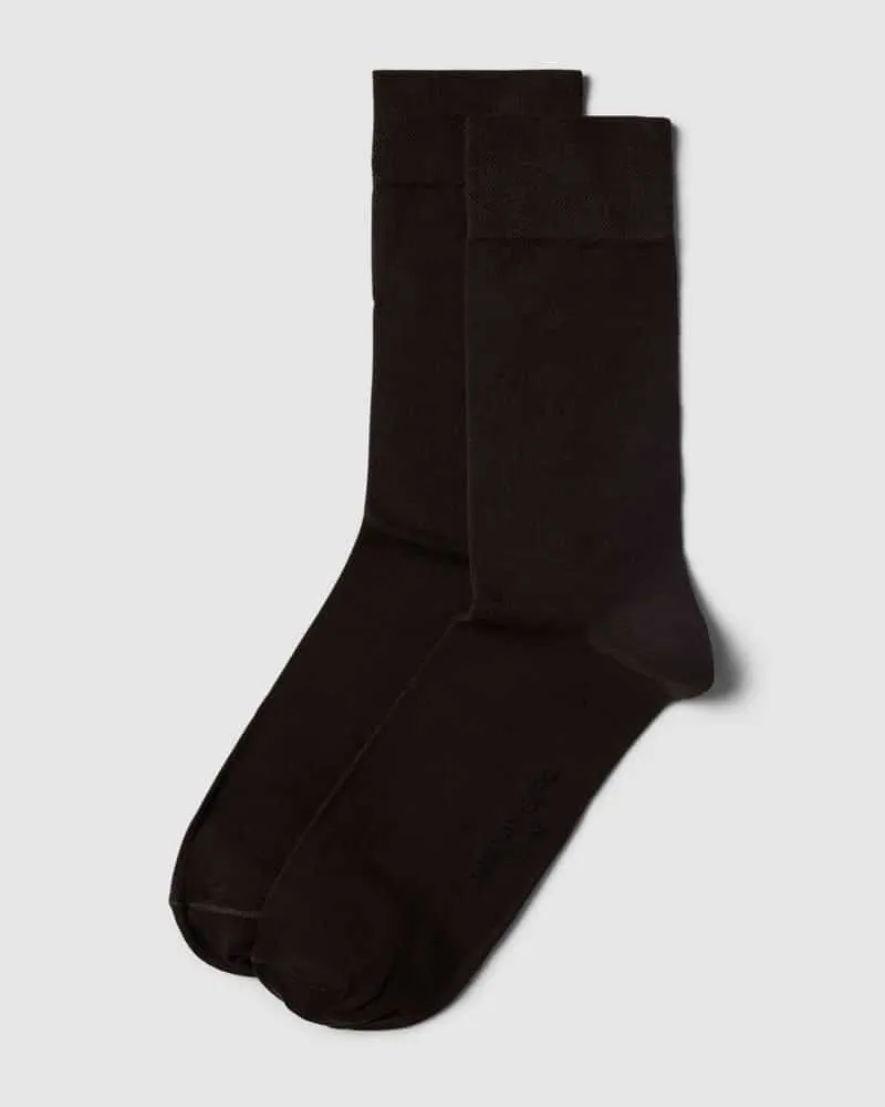 Christian Berg Socken mit elastischen Bündchen im 2er-Pack Dunkelbraun