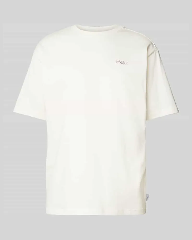 Mazine T-Shirt mit Label-Stitching Offwhite