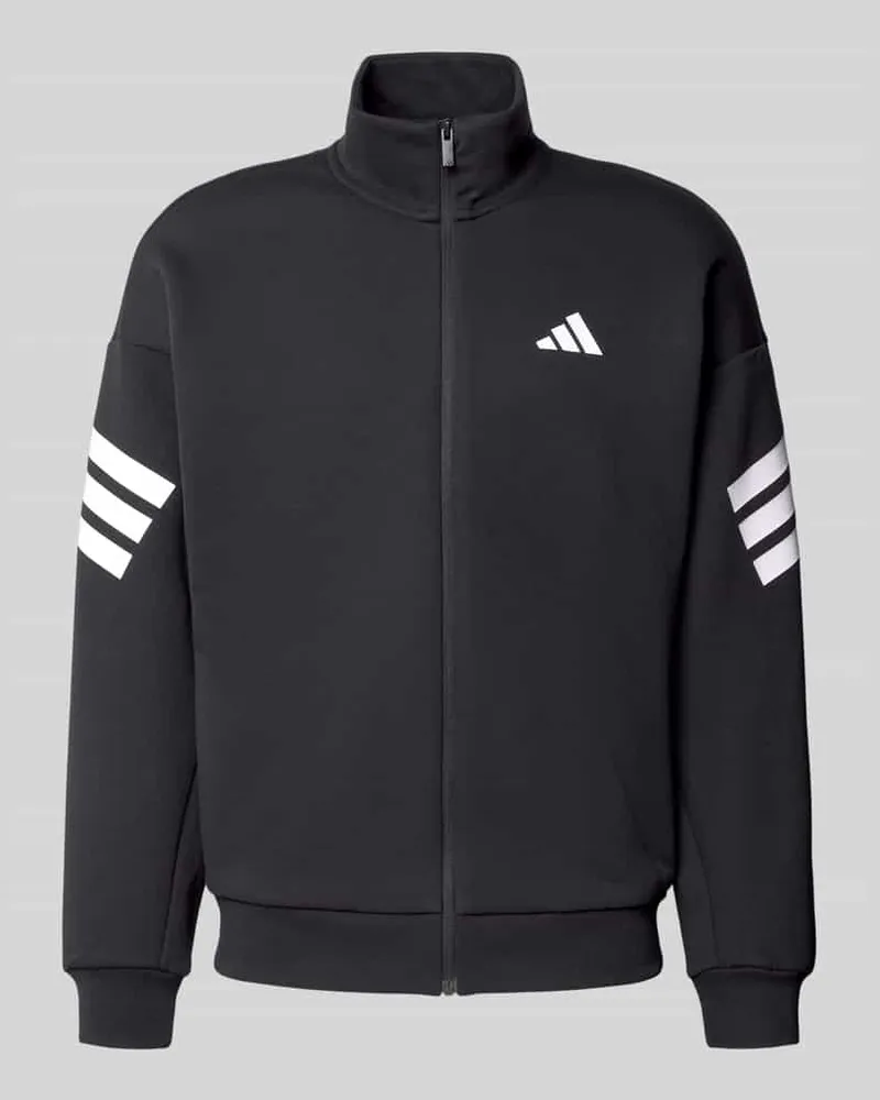 adidas Regular Fit Sweatjacke mit Stehkragen Black