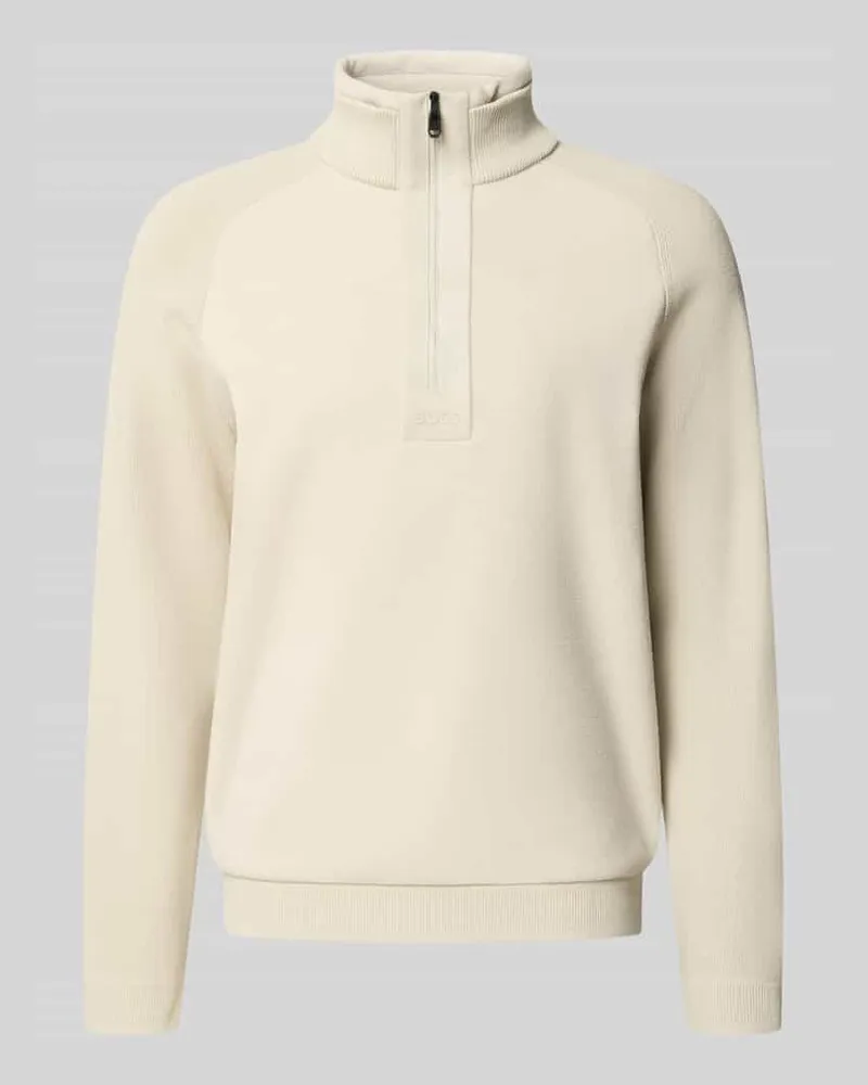 HUGO BOSS Regular Fit Teddyjacke aus Viskose-Mix Modell 'Teddy Offwhite