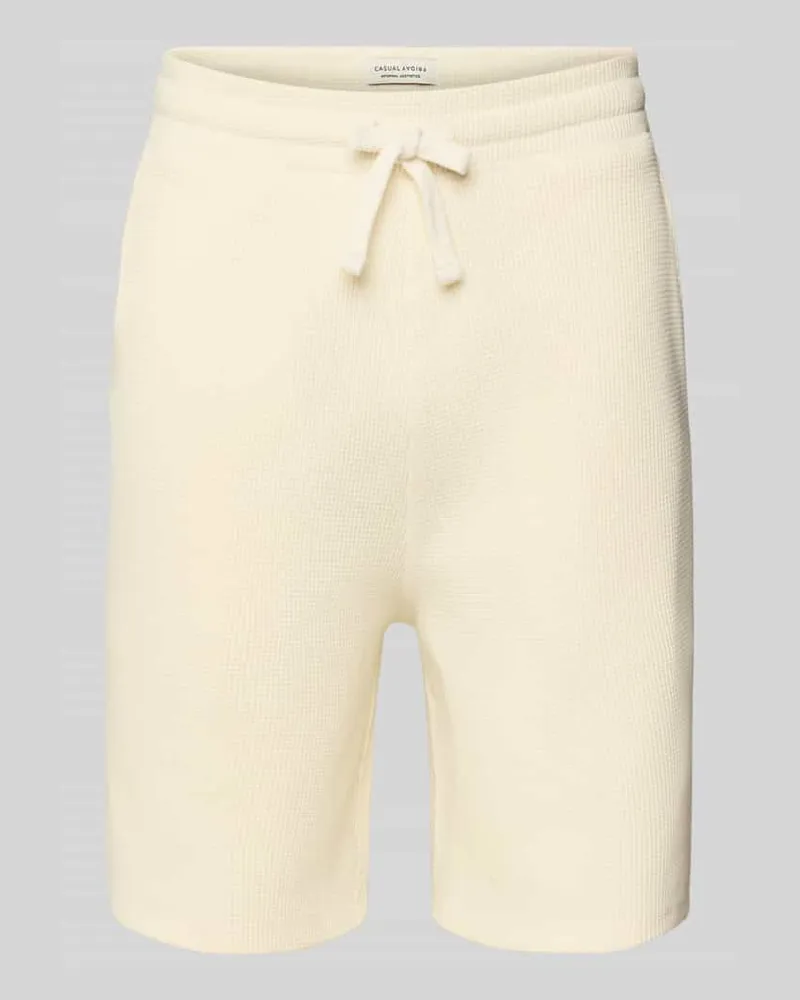 Casual Friday Shorts mit Strukturmuster Modell 'ULFO Offwhite