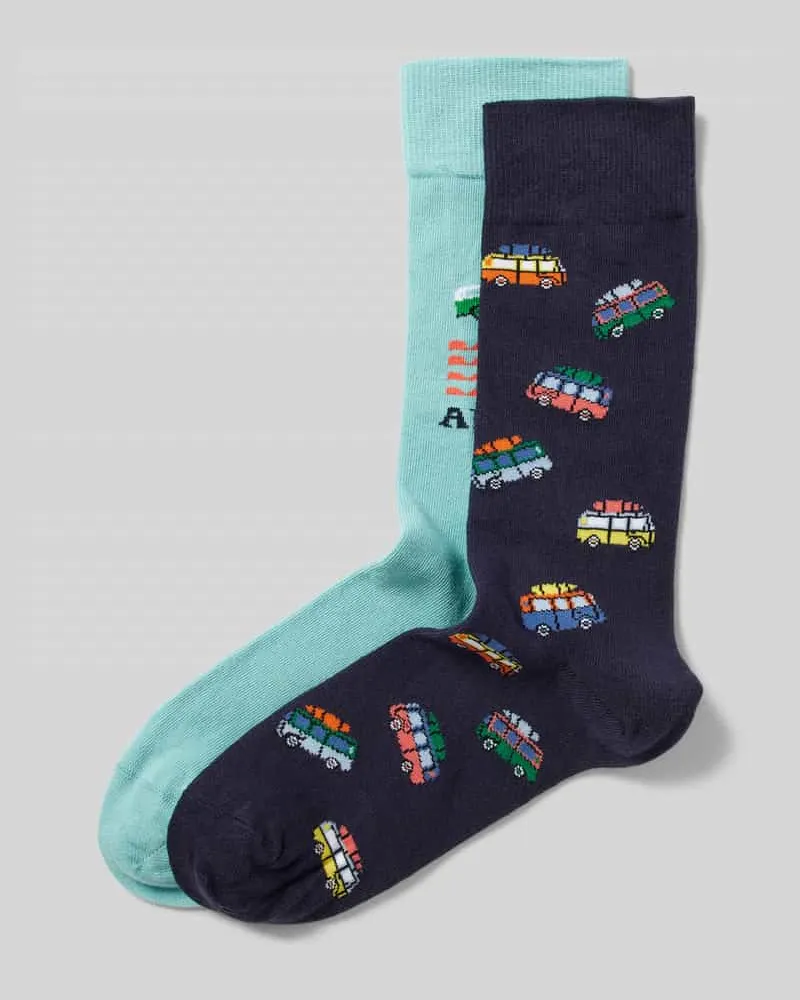 Christian Berg Socken mit Motiv-Stitching im 2er-Pack 
