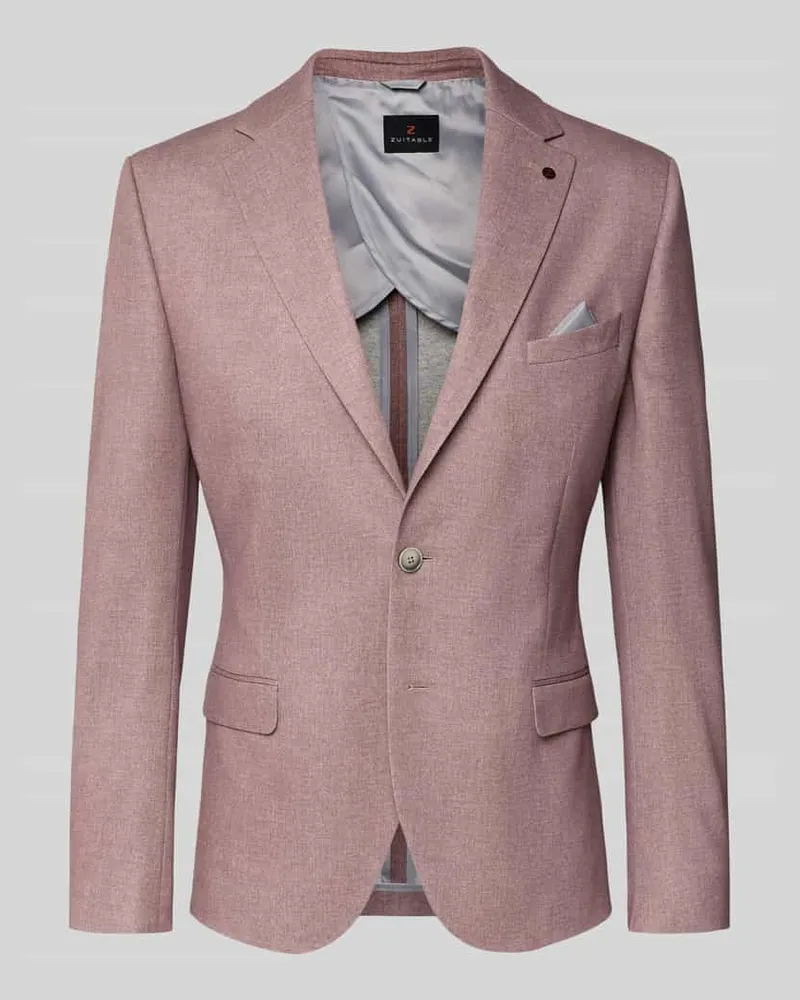 Zuitable Slim Fit 2-Knopf-Sakko mit Pattentaschen Altrosa