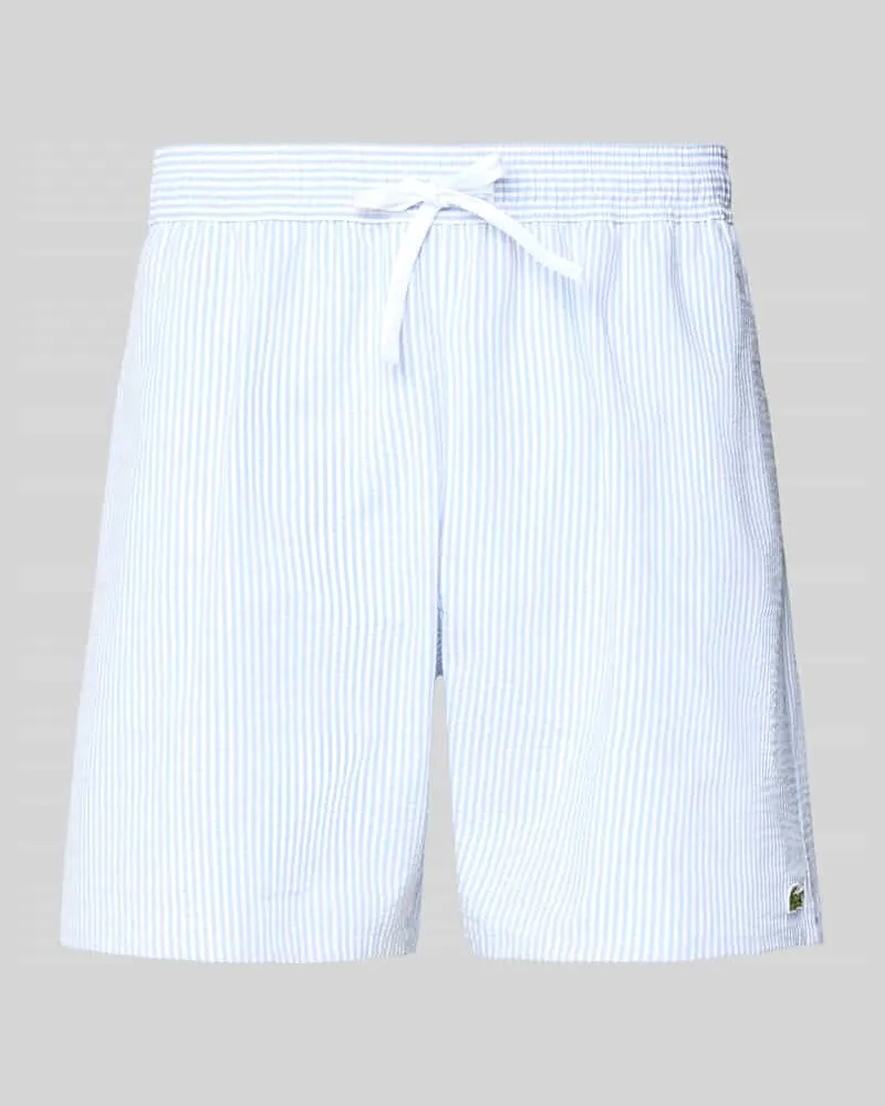 Lacoste Badeshorts aus Baumwoll-Mix Hellblau