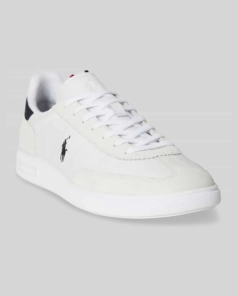 Ralph Lauren Low Top Sneaker aus echtem Leder Weiss