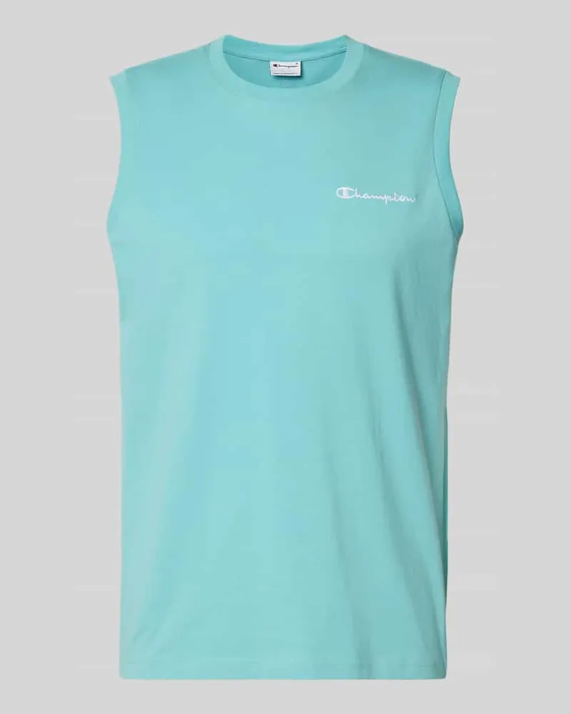 Champion Top mit Label-Stitching und Rundhalsausschnitt Aqua