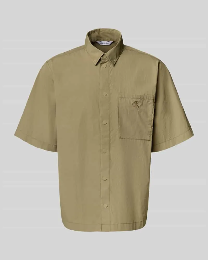 Calvin Klein Freizeithemd mit Knopfleiste Khaki