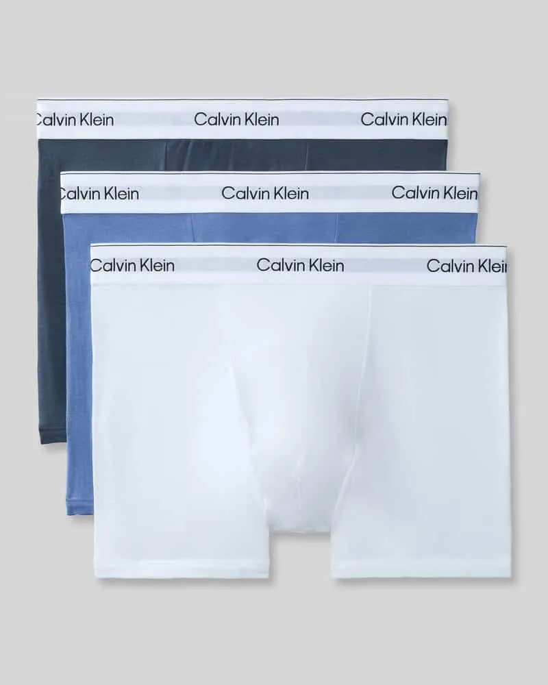 Calvin Klein Regular Fit Trunks aus Baumwoll-Mix im 3er-Pack Marine