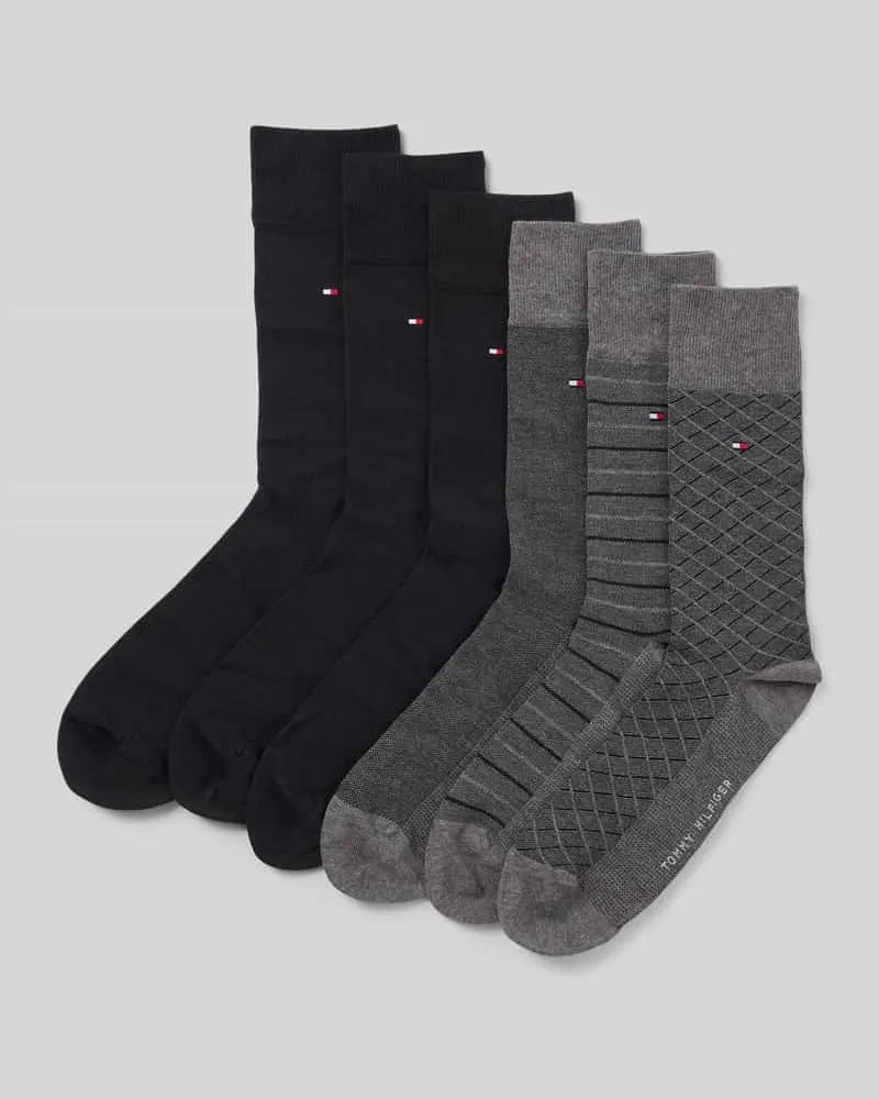 Tommy Hilfiger Socken aus Baumwoll-Mix im 6er-Pack Dunkelgrau