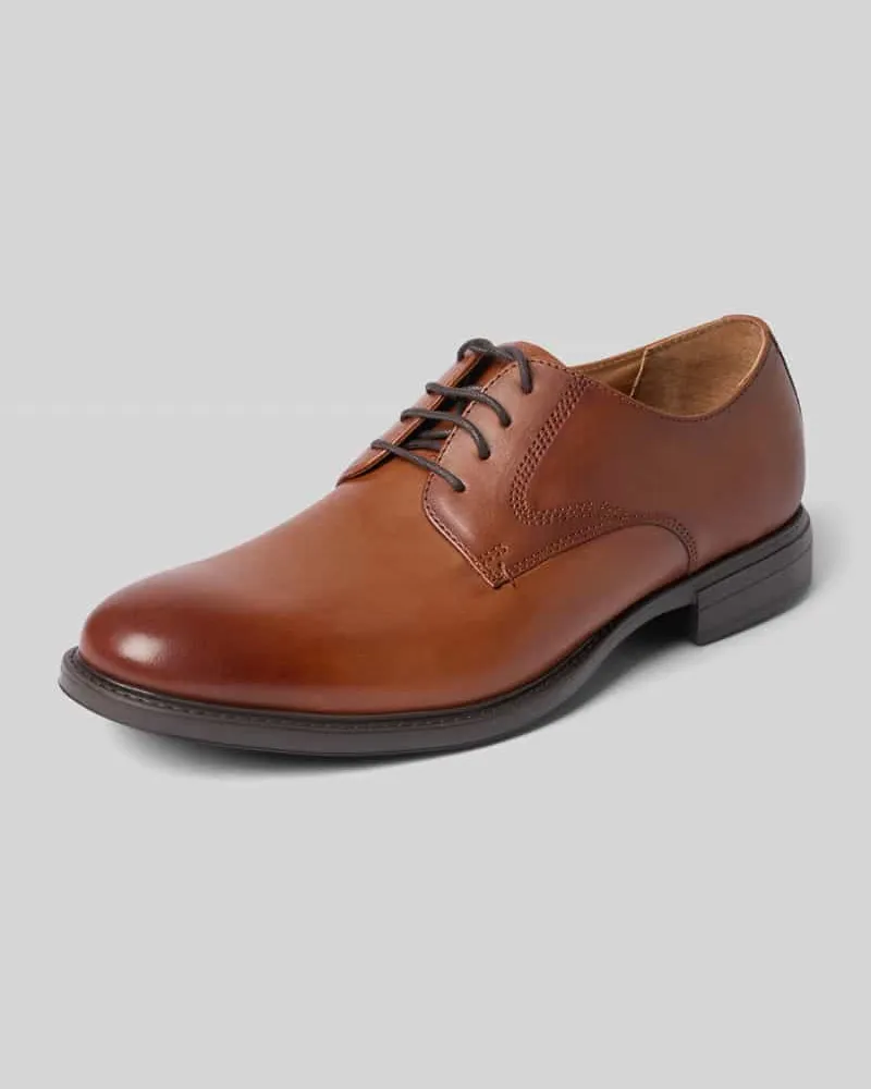 Tamaris Schnürschuhe aus echtem Rindsleder Cognac